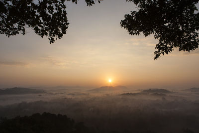 Scenic view of landscape at sunset