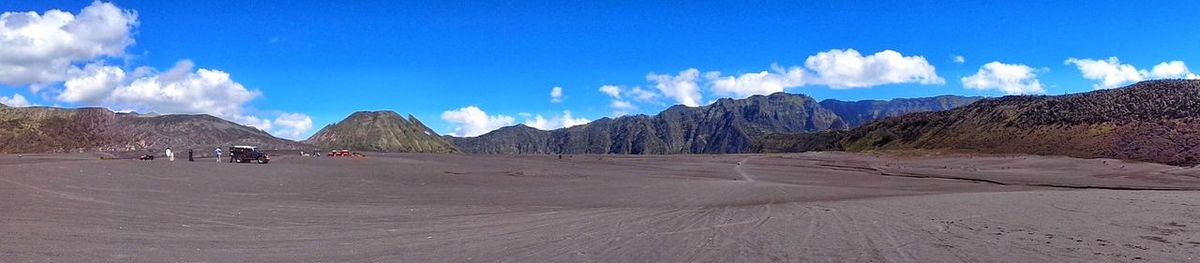 Panoramic view of mountains against sky