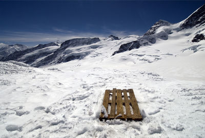 Snowcapped mountains against sky