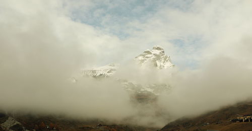 Scenic view of land against sky