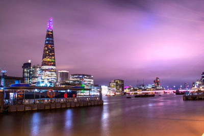 Illuminated city at night