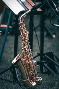 Close-up of saxophone 