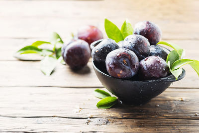 Close-up of fruits on table