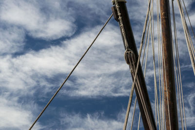 Low angle view of sailboat against sky