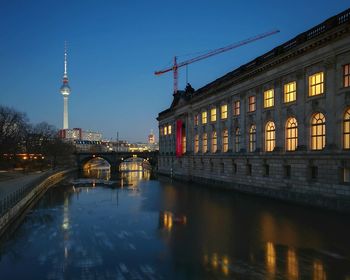 Reflection of buildings in city