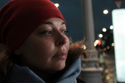 Portrait of woman looking away