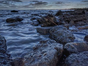 Rocks in sea