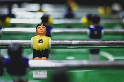 Close-up of foosball