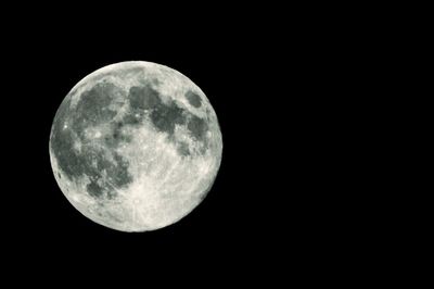 Low angle view of moon in sky