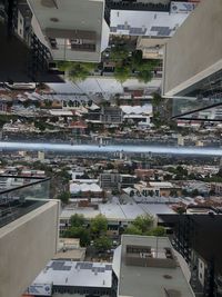 High angle view of buildings in city
