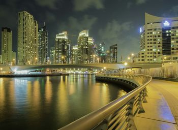 Illuminated city at night