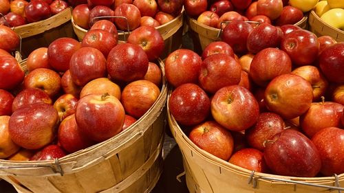 Full frame shot of apples in market