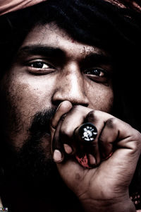 Close-up portrait of a young man