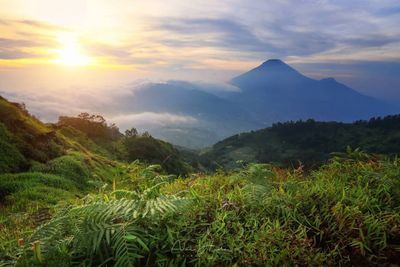 Scenic view of mountains against sky