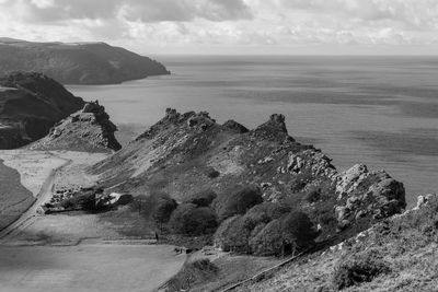 View from hollerday hill of the valley of the rocks in exmoor national park