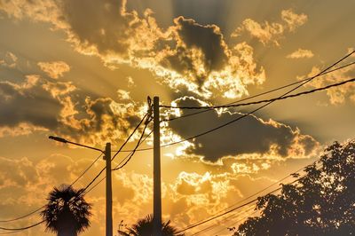 Low angle view of silhouette tree against sky during sunset