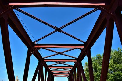 Low angle view of bridge against clear sky