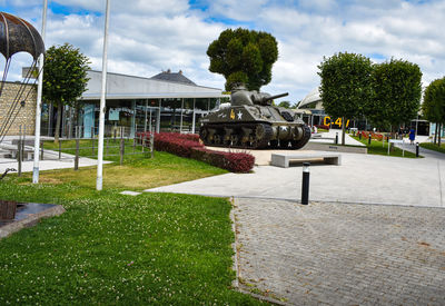 View of park with buildings in background