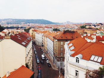 High angle shot of townscape