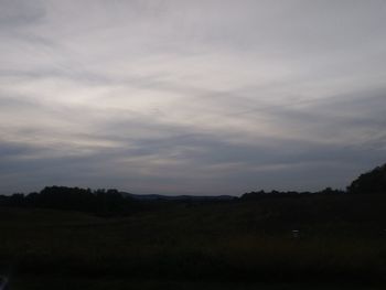 Scenic view of silhouette landscape against sky