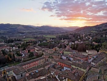 High angle view of cityscape