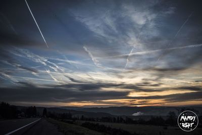 Road against sky at night