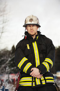 Portrait of fire fighter