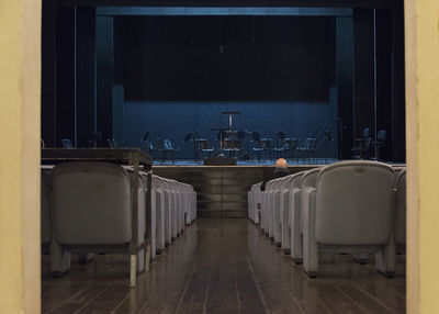 Empty chairs in room