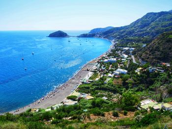 High angle view of beach against sky