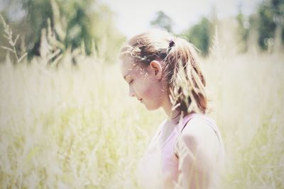 Woman in meadow