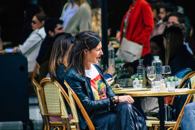 People sitting in restaurant