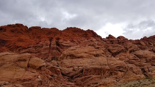 Rock formations in desert against sky