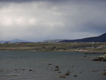 Scenic view of beach against sky