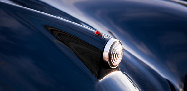 High angle view of blue vintage car tail light