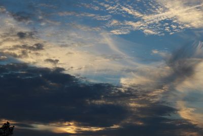 Low angle view of cloudy sky