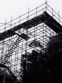 Low angle view of chainlink fence