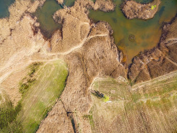 High angle view of land