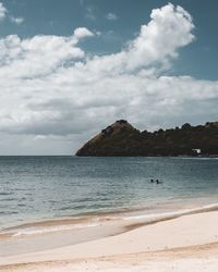 Scenic view of beach against sky