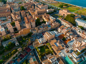 Aerial panoramic view of palermo town in sicily.