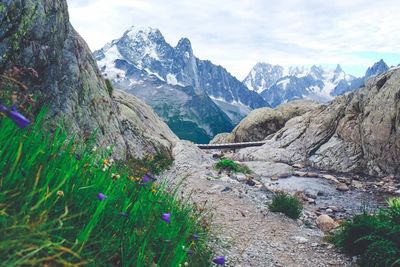 Scenic view of mountains against sky