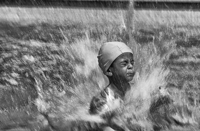 Young woman in water