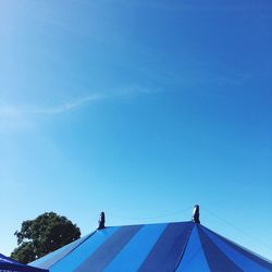 Low angle view of tent against sky