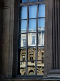 View of building through window