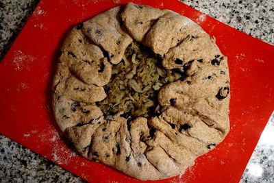 Close-up of bread in plate on table