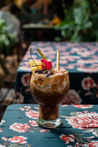 Close-up of drink on table