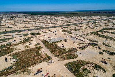 Oil pump oil rig energy industrial machine for petroleum. field in california, united states.