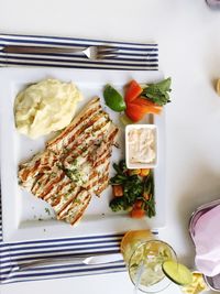 Close-up of served food