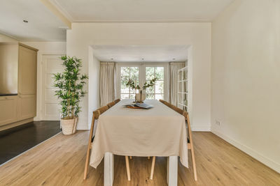 Empty chairs and table at home