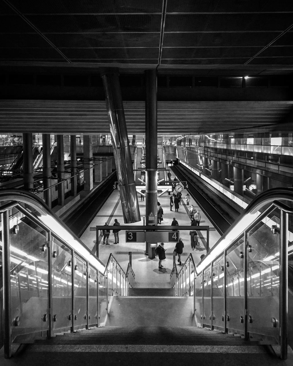 built structure, architecture, transportation, connection, bridge - man made structure, real people, illuminated, lifestyles, modern, indoors, men, day, city, people