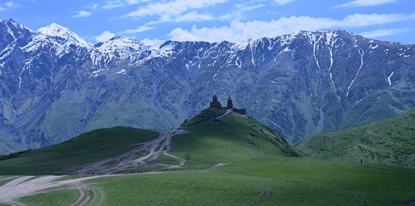 Kazbegi-tsminda sameba it is one of the most famous churches in georgia 